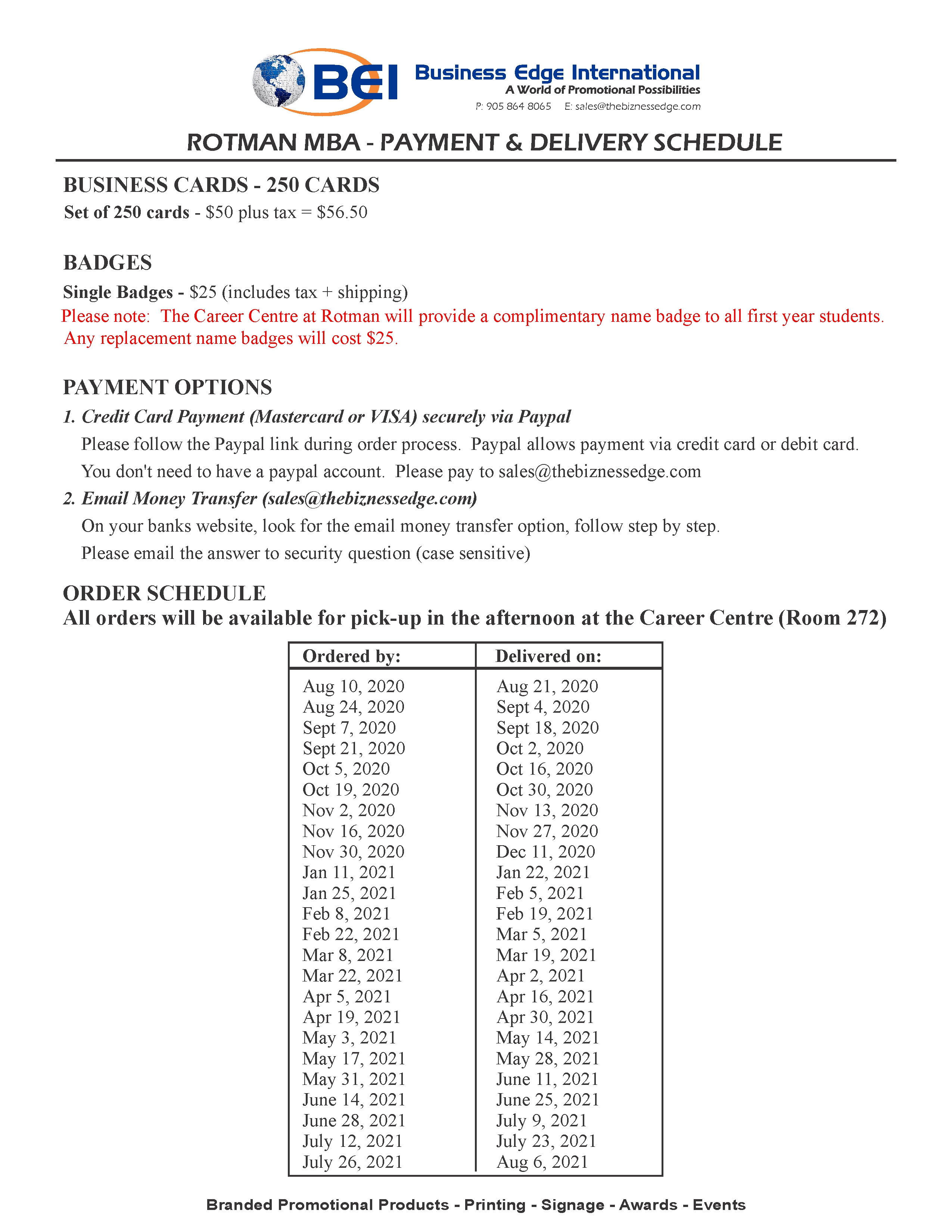 Payment Schedule